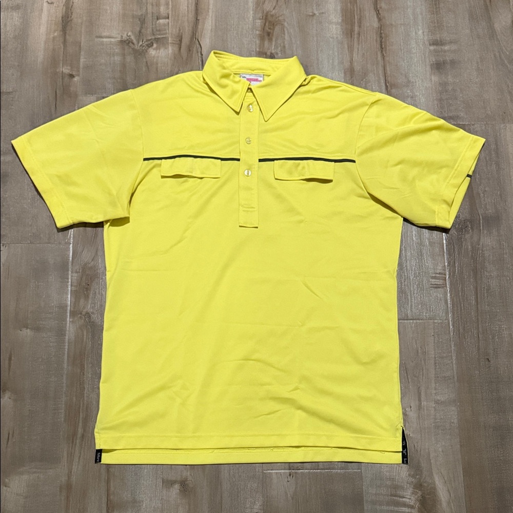J.Lindeberg Yellow Short Sleeve Golf Shirt FieldSensor Fabric, Sz M
